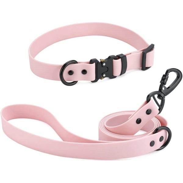 Pvc waterproof dog leash and collar set