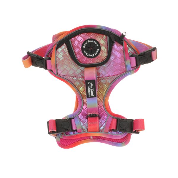 High Quality Colorful Double layer Front Lead Reflective Dog Harness
