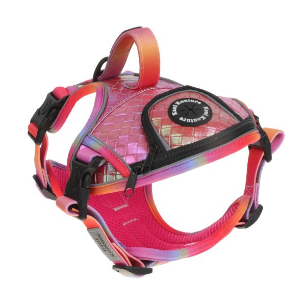 High Quality Colorful Double layer Front Lead Reflective Dog Harness