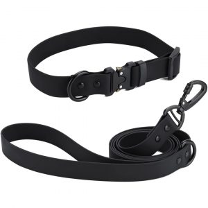 Pvc waterproof dog leash and collar set