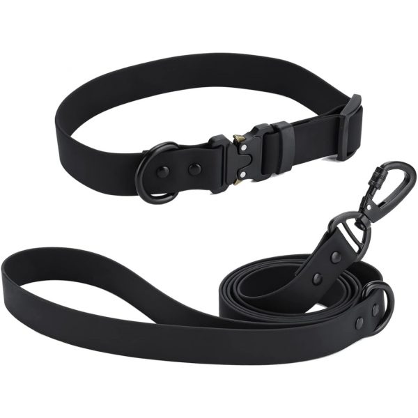 Pvc waterproof dog leash and collar set