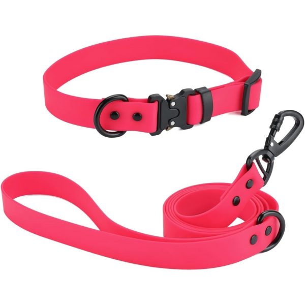 Pvc waterproof dog leash and collar set