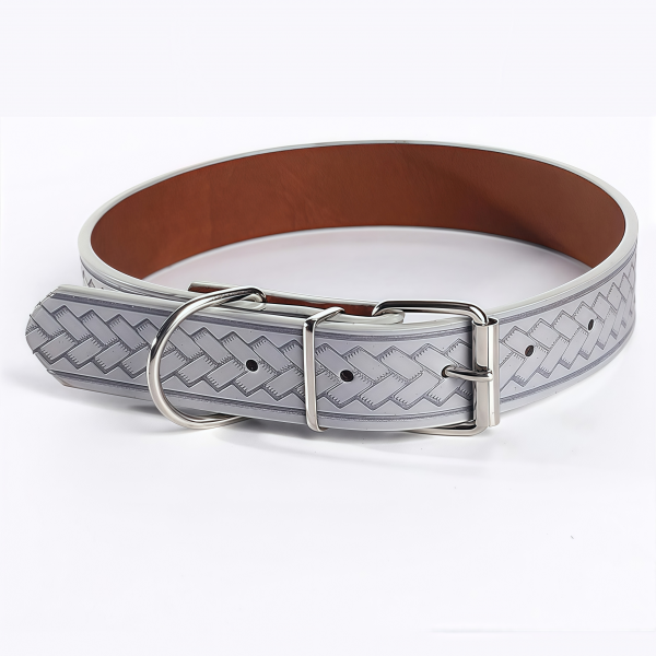 Fashion Stripe PU Leather Dog Collar