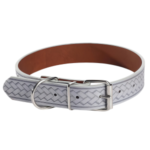 Fashion Stripe PU Leather Dog Collar