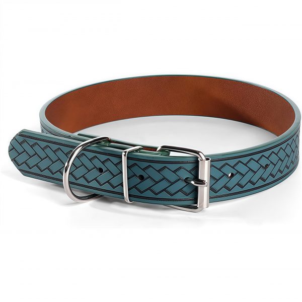 Fashion Stripe PU Leather Dog Collar