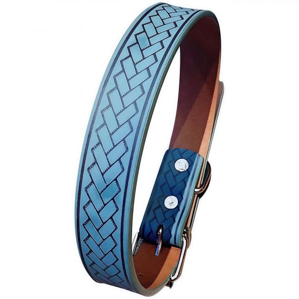 Fashion Stripe PU Leather Dog Collar