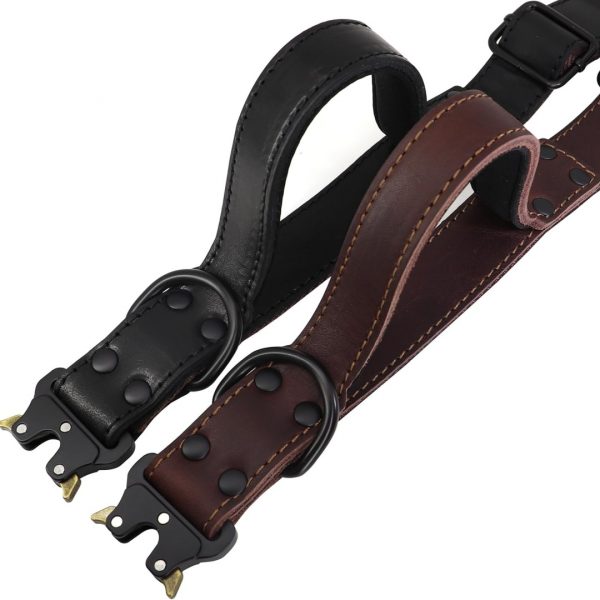 Pet Tactical Leather Dog Collar