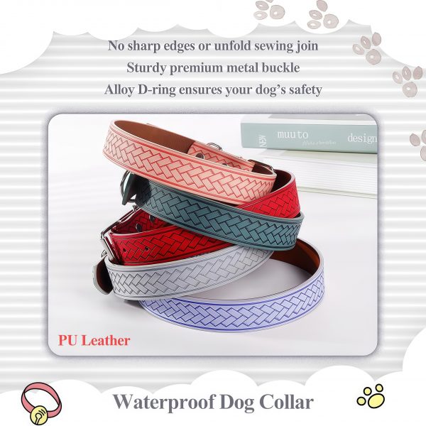 Fashion Stripe PU Leather Dog Collar