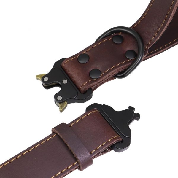 Pet Tactical Leather Dog Collar