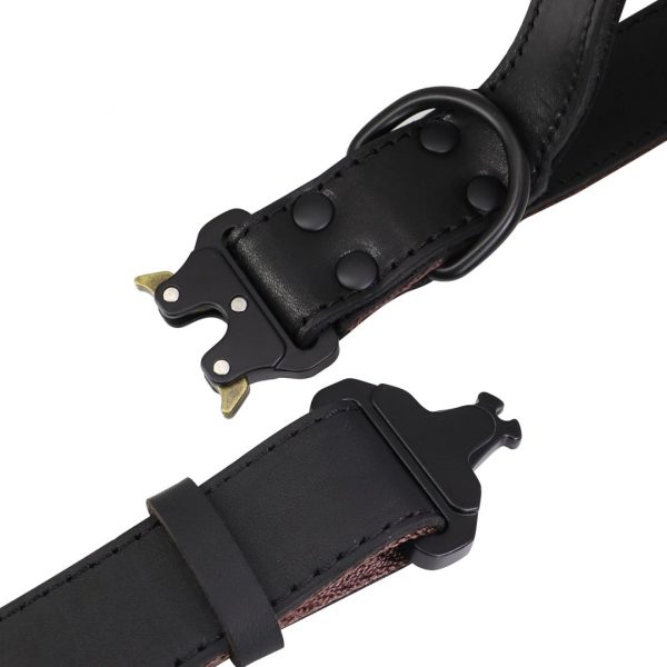 Pet Tactical Leather Dog Collar