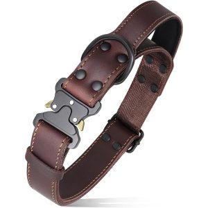 Pet Tactical Leather Dog Collar