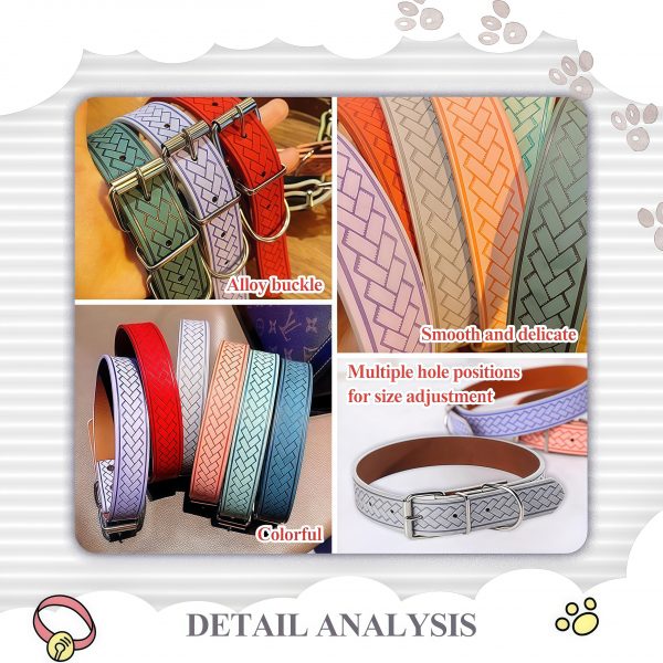 Fashion Stripe PU Leather Dog Collar