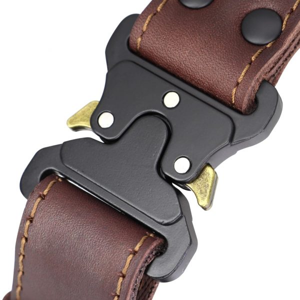 Pet Tactical Leather Dog Collar